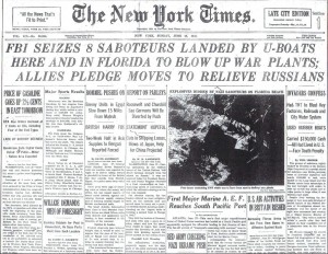 New York Times Front Page: June 28, 1942