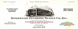 Letterhead of Interstate Plumbing Supply Co, Inc. where Dad worked before being inducted into the Army