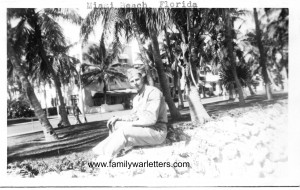 Dad in his uniform during a break at Basic Training in Miami Beach