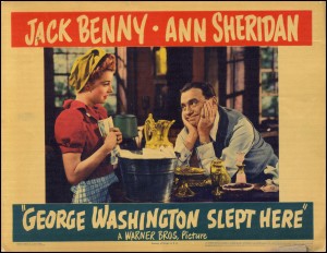 Lobby Card Art for George Washington Slept Here starring Anne Sheridan and Jack Benny. Image credit: blog.encyclopediavirginia.org