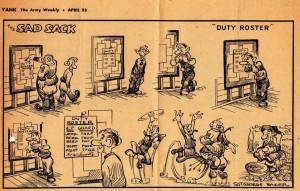 A clipping of a Sad Sack cartoon from Yank magazine that Dad enclosed with his letter of May 1 & 2, 1943. 