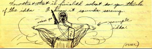 Stanley's drawing of the military sky suit that he proposes in his May 2, 1943 letter to his brother Anthony. 