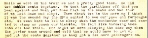 Stanley describes how he managed to sleep on a three day train journey from Ephrata Army Air Base in Washington State to Albany. Click on the above image to see a full size scan of the excerpt, then click the "back" button of your browser to return to the post. 