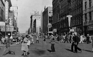 Downtown Spokane  during the war years. Image credit: www.thespokesman.com