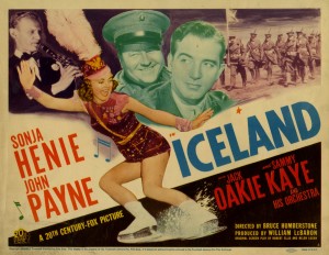 Lobby card for Iceland starring Sonja Henie. Image credit www.lewiswaynegallery.com