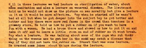 In an excerpt from a letter from Great Falls Montana, dated July 19, 1943, Uncle Stanley details a training lecture that was given on the base. 