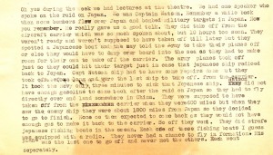 Stanley's account of a lecture given by one of the Doolittle Raiders about the historic Raid on Tokyo.