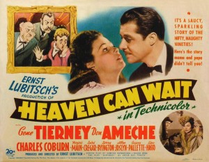 Poster art for the 1943 film Heaven Can Wait