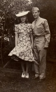 A photo of Anna and Dad when he was home on furlough in August of 1943. 