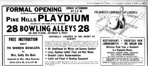 An ad for the Playdium where Anna went bowling with Eddie and a few friends to celebrate her 24th birthday.