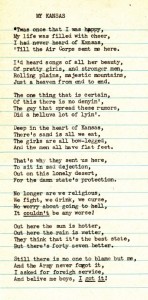 Unattributed poem about what it was like to be stationed at Topeka Army Air Base during WWII