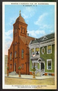 St. Casimir's Church at 320 Sheridan Avenue, one block over from the family's home at 382 Orange Avenue in Albany. The parish is no longer occupies the building but the church is still standing. Image Credit: Albany Group Archive on Flickr. 