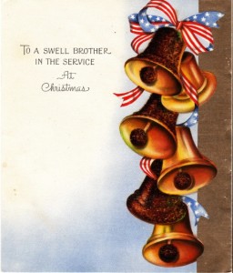 Image of a wartime Christmas card that would be sent to a family member in the service. 