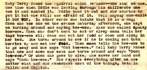 In another excerpt from her March 26, 1944 letter to her brothers, Anna tells of more antic of their niece. To view a full sized version, click on the image above. Click the "back" button in your browser to return to this post. 