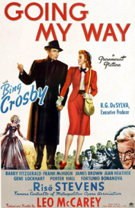 Poster art for Going my Way, the 1944 movie starring Bing Crosby. https://en.wikipedia.org/wiki/File:GoingmywayBing.jpg