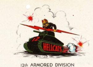 12th Armored Division letterhead from Vincent Morawski's letter dated July 18, 1944. 