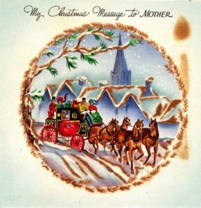 Cover of a Christmas Card that Dad sent to his mother for Christmas 1944. 