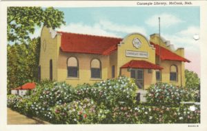 Post Card Image of the Carnegie Library in McCook Nebraska. 